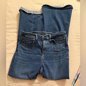 American Eagle super high rise flare short